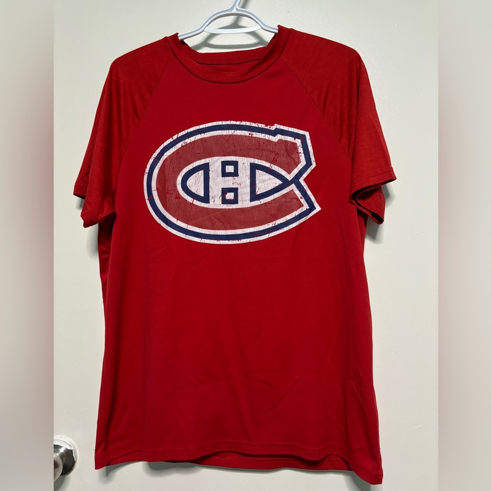 NHL MONTREAL CANADIENS RED ATHLETIC TEE